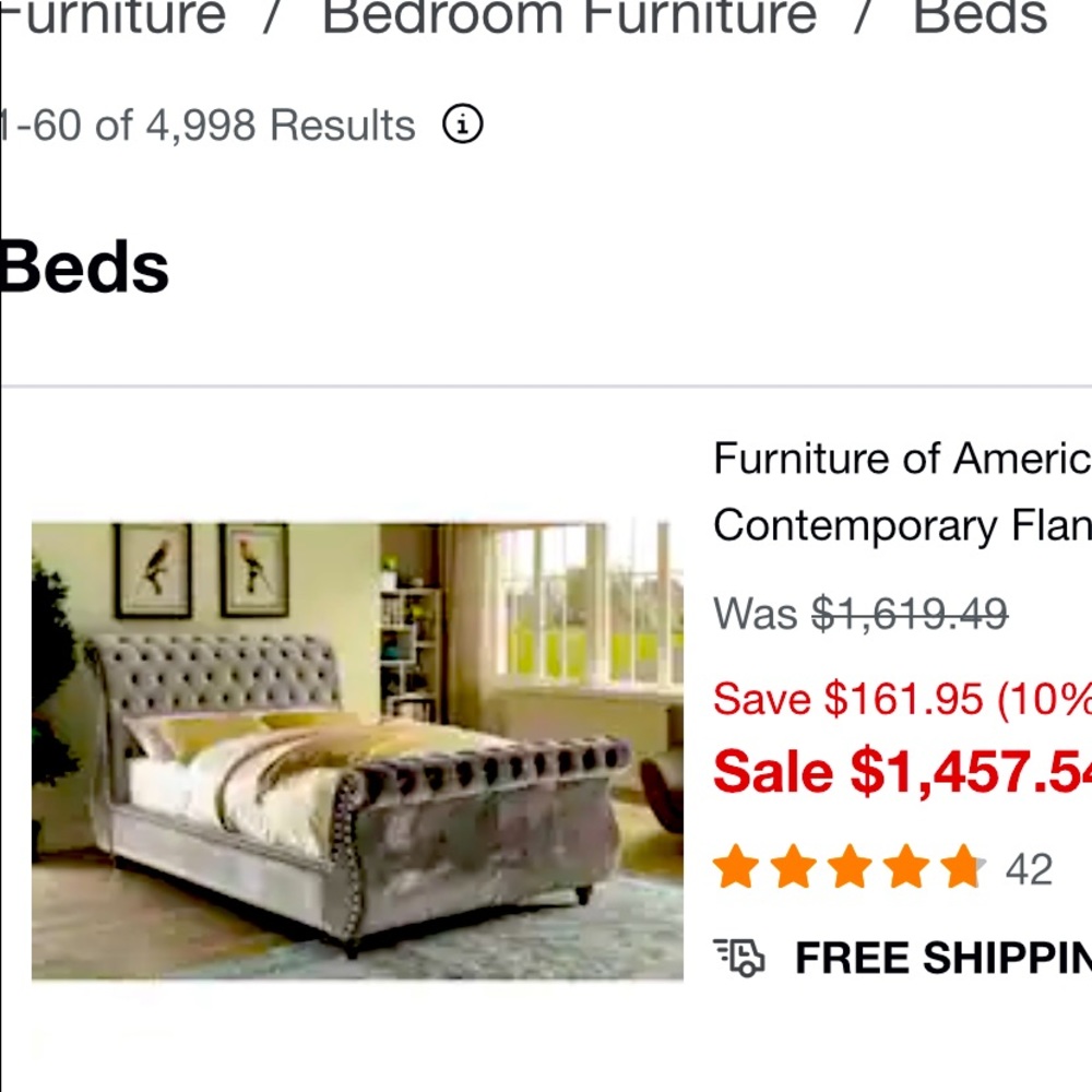 Queen sleigh bed